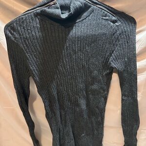 Express Men's Charcoal Turtleneck Sweater
